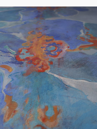 Grazia Lombardi. BAGNO DIPINTO - Rivestimento in resina a base calce, dipinta con acquerelli e pastelli secchi